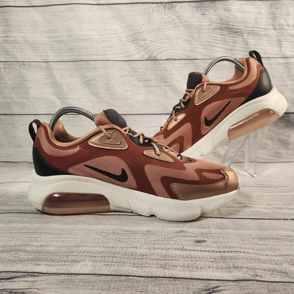 Nike Air Max 200 Womens Copper Bronze Black Sneakers CT1185-900 Low Top Shoes - Picture 2 of 9